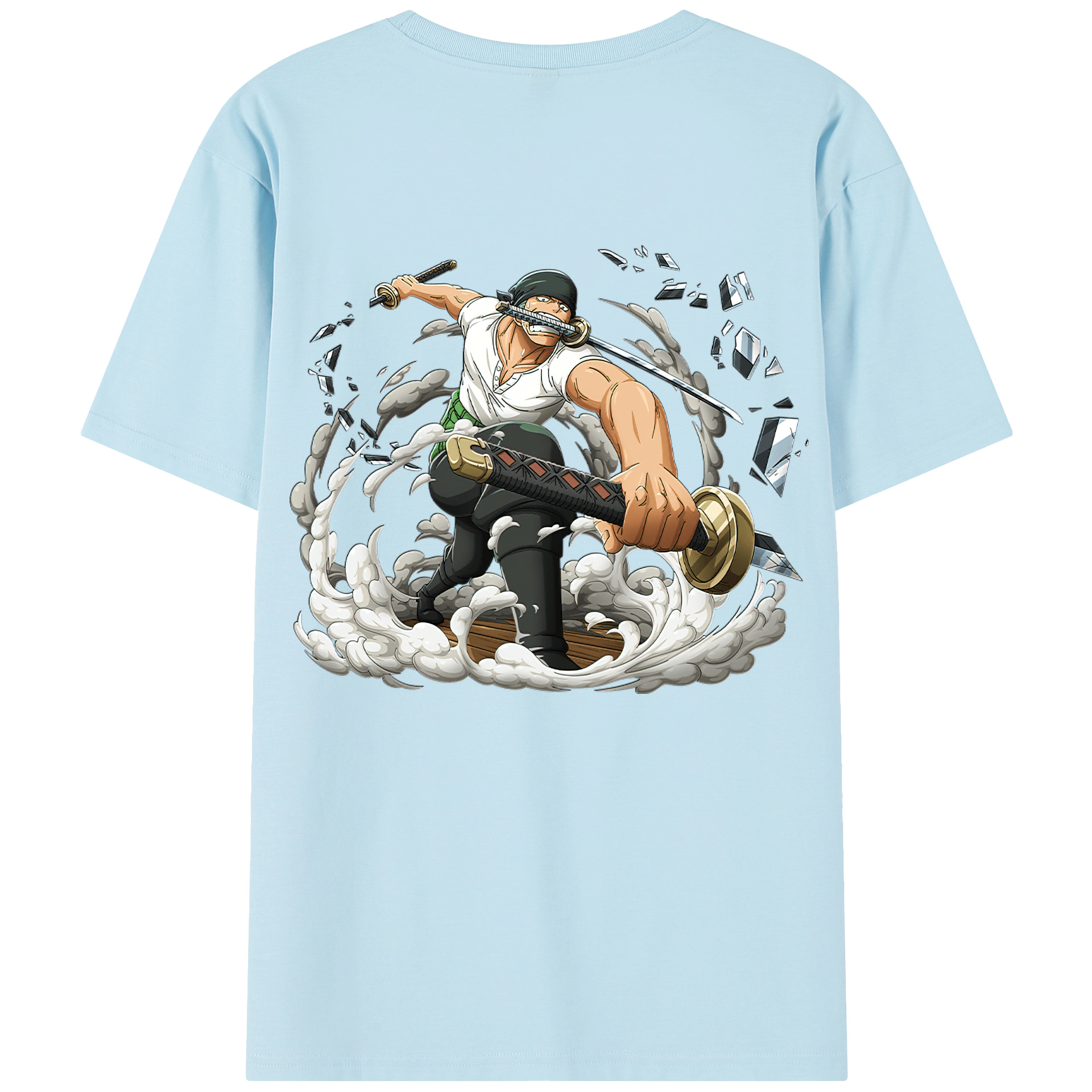 ワンピース ロロノア・ゾロ ONE PIECE Roronoa Zoro 綿100％半袖Tシャツ（背面プリント）